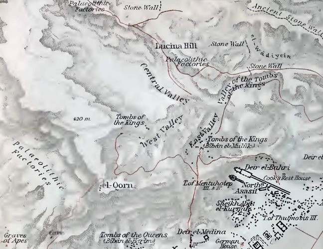 Baedeker Thebes Map 1914