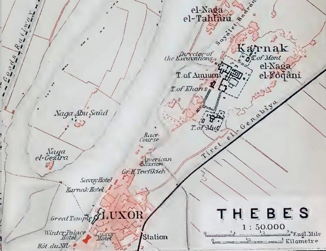 Baedeker Thebes Map 1914