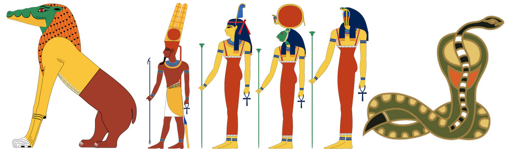 The Ancient Gods: Ammit   Amun-Ra   Ma'at   Sekhmet   Meretseger   Wadjet